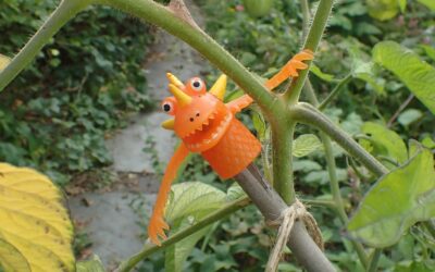 Ik ben me rot geschrokken in de tuin